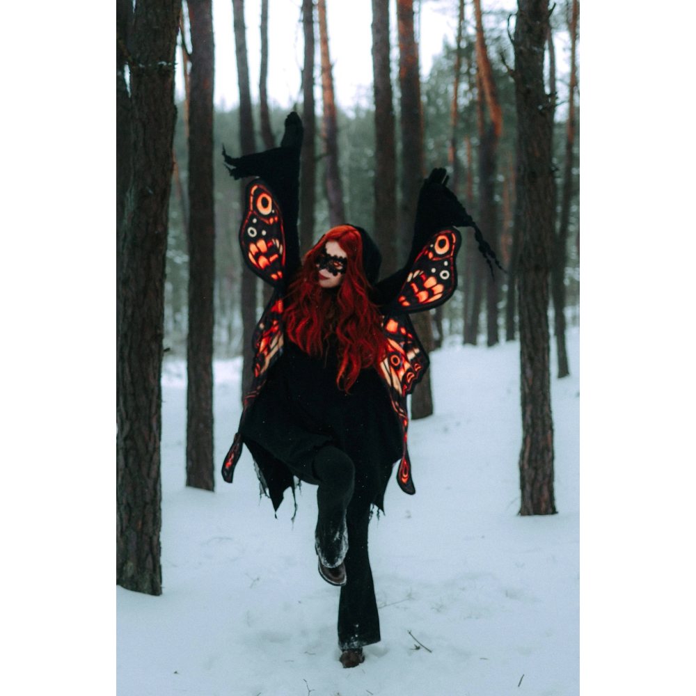 Restyle - Ignis Moth Jacket - Black/Orange